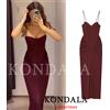 KONDALA Elegante Abito Lungo da Donna Chic per Feste, Senza Maniche, con Corsetto, Vestito a Tubino, Moda Primavera Estate 2026, Abito da Sera Y2K per Ragazze