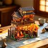 Zuuton Ristorante Sushi Giapponese Casa di Bambola in Miniatura DIY con Luce LED Puzzle in Legno 3D Kit di Modellismo Artigianato Fatto a Mano per Adulti Regalo Creativo Arredamento Casa