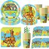 Potdemiel Decorazioni per Festa di Compleanno a Tema Cane, Set da Tavola Usa e Getta Scooby, Tovaglia, Piatti, Bicchieri, Accessori per Baby Shower e Feste per Bambini