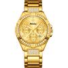 YaLaLuSi Orologio al quarzo resistente all'acqua alla moda da uomo Yalalusi con un lussuoso quadrante grande tempestato di diamanti e bracciale Reloj Mujer