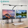 newstyle Lampada da Tavolo per Architetti con 3/2/1 Teste, Protezione Occhi, con Morsetto per Monitor, Collo Flessibile, Colore Regolabile, per Casa e Ufficio