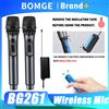 BOMGE Microfono palmare Microfono wireless 2.4G Microfono ricaricabile Kit multi-microfono per karaoke, spettacoli dal vivo, feste, riunioni