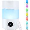 Areyourshop Umidificatore a Ultrasuoni a Nebbia Fredda da 4L per Casa, Stanza, Bambini, con Rotazione a 360° ° Ugello con 7 Luci RGB Colorate, Spegnimento Automatico