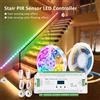 MJJC Controllore di Luci per Scale con Sensore di Movimento PIR DC12V, per Strisce LED RGB a Pixel Scorrevoli, Lampada a Infrarossi per Gradini, 32 Canali