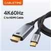 CABLETIME Cavo USB C a HDMI 4K 60Hz Thunderbolt 3 Tipo C per Samsung Huawei MacBook Pro Air iPhone 17 16