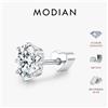 MODIAN Orecchini a corona MODIAN con moissanite, in argento sterling 925, con diamante ovale da laboratorio e chiusura a vite a forma di cuore, per donna, gioielli raffinati.
