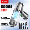 SZUK 15000PA Aspirapolvere per auto senza fili Macchina per la pulizia portatile Pulitore senza fili Potente mini aspirapolvere portatile