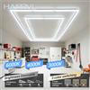 HAMRVL Illuminazione LED Rettangolare per Showroom Auto 4S, Barbiere, Officina, Ufficio, Lampada da Soffitto per Scrivania, Cambio Colore, Dimmerabile, Luci Esagonali per Garage, Palestra