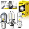 AUXITO Faro LED AUXITO 12V per Moto, Luce Bianca H4 BA20D H6 P15D T19 6500K, Lente Fisheye Hi/Lo Beam per UTV ATV Scooter