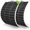 JINGYANGPV Pannello Solare Flessibile da 125W, Monocristallino Pieghevole, Caricatore Solare Impermeabile ad Alta Efficienza per Camper, Barche, Campeggio e Off-Grid