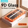 Joyroom 3/2/1 Pezzi Vetro Temperato HD Anti-polvere a Copertura Totale per iPhone 17 Pro Max, Protezione Schermo per iPhone 17 16 Pro Max