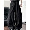 ZOYLEIR Pantaloni Larghi Y2k da Uomo, Casual, Drappeggiati, Dritti, Baggy, con Taglio Curvo, per Lavoro e Streetwear