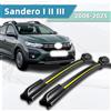 pinmoap Adatto per Dacia Sandero I II III (2008-2025) Tergicristalli Auto in Gomma Naturale Durevole, Tergicristalli Anteriori Bidirezionali
