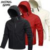 ANIMAL GAME Giacca Impermeabile da Uomo per Attività all'Aperto, Antivento con Cappuccio, Leggera per Ciclismo ed Escursionismo, Giacca da Lavoro, Abbigliamento per Arrampicata