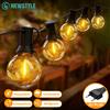 newstyle Luci a Corda per Esterni G40 LED, Luci da Patio con Spina EU, Lampadine Edison Impermeabili, Illuminazione Sospesa per Giardino, Feste, Matrimoni, Campeggio