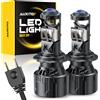 AUXITO 2 Pezzi Lampadine LED H7 per Fari Auto, Proiettore Mini Turbo LED H7, Faro con Lente Proiettore LHD RHD 12V per Auto e Moto
