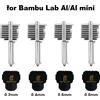 TWO TREES Accessori per Stampa 3D, Kit Hotend con Ugello Integrato A1/A1 Mini in Acciaio Inox 0.2/0.4/0.6/0.8mm per Bambu Lab A1/A1 Mini