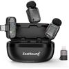 ZealSound Wireless Microphone with Transparent Shell,Life for Vlog,Live Streaming, Compatible with iPhone Android iPad Laptop