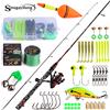 Sougayilang Set Completo Canna da Pesca Spinning e Mulinello con Filo, Esche, Ami, Galleggianti - Kit Completo Attrezzatura da Pesca per Acqua Dolce