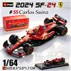 Bburago 1:64 Confezione sigillata 2024 F1 Ferrari SF24 # 16 Charles Leclerc # Modellino Auto in Lega 55 Carlos Sainz, Veicolo Giocattolo Diecast con Funzione Pull-Back