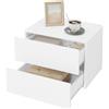 WOLTU Comodino Sospeso Moderno, Set di Comodini Galleggianti, Mobiletto da Parete con Cassetti per Camera da Letto e Soggiorno