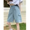 Zjaiss 2026 Nuovi Shorts Estivi da Donna in Denim, Modello Dritto, Trendy, Larghi, Versatili, Stile Papà, Sottili, Stile Giapponese, al Ginocchio
