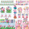 Hasbro Decorazioni per Feste di Compleanno per Bambini, Set di Stoviglie Usa e Getta Blu con Motivo Maialino, Tovaglioli, Palloncini, Articoli per Baby Shower e Feste di Compleanno
