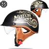 orz Casco Moto Retrò ORZ per Crociere Estive, Casco Apribile 2/1 con Lente Integrata, Omologato DOT