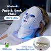 foreverlily Maschera di Bellezza per Viso e Collo a 7 Colori, Maschera LED Wireless per Riparazione della Pelle, Rimozione Rughe, Ringiovanimento e Rassodamento della Pelle