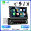 podofo Autoradio Podofo DAB+ 1Din con Schermo Retrattile Automatico, Carplay, Android Auto, Porte Type-C e USB, EQ Audio, FM