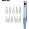 MEETCARE Penna per Microaghi Wireless Derma 0.2MM con Dermapen per Microneedling Cutaneo con Diverse Dimensioni di Aghi 3D Nano Circolari