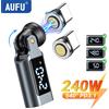 AUFU Adattatore Magnetico OTG AUFU 9 Pin con Display Digitale per iPhone 17, MacBook, Laptop, Xiaomi - Convertitore USB-C a Micro USB-C Maschio PD240W 5A