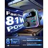 Joyroom Trasmettitore FM Bluetooth 6.0 Joyroom con Caricatore Rapido PD 45W e QC3.0, Adattatore Bluetooth per Auto, Modulatore Radio AUX Portatile per Auto, MP3