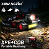 KDULIT Lampada Frontale LED COB 500LM Ricaricabile USB, Torcia da Testa Portatile Regolabile per Ciclismo, Pesca e Emergenze