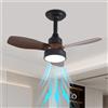 ludengchaoshi Ventilatore da Soffitto Moderno per Interni con Luce Bianca, 3 Pale Reversibili, Motore DC con Telecomando, Illuminazione LED per Camera da Letto e Sala da Pranzo