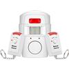 KERUI Sistema di Allarme con Sensore di Movimento Wireless KERUI, Rilevatore di Sicurezza PIR per Interni ed Esterni, Sistema di Allarme Domestico con 2 Telecomandi