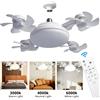 NONE Ventilatore da Soffitto E27 con Telecomando, Ventilatore con Luce, Ventilatore a Soffitto Dimmerabile con 3 Temperature di Colore per Camera da Letto, Cucina, Garage