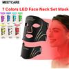 MEETCARE Maschera LED per Viso e Collo a 7 Colori, Dispositivo di Bellezza Facciale con Terapia a Luce Rossa Ricaricabile per Anti-Invecchiamento, Schiarimento della Pelle e Ringiovanimento