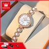 OLEVS 5635 Orologio al Quarzo di Lusso Originale per Donne, Impermeabile con Display Data e Diamanti, Elegante Orologio da Polso da Donna