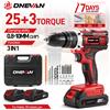 ONEVAN Trapano elettrico senza fili ONEVAN 25+3 livelli di coppia, avvitatore portatile per legno, set di trapani a percussione, utensile elettrico compatibile con batteria Makita 18V.
