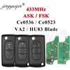 jingyuqin Chiave Telecomando Auto Pieghevole 433MHz ID46 per Citroen C1 C2 C3 C4 C5 Berlingo Picasso Peugeot 207 307 308 408 RCZ Fiat CE0536 CE0523 2/3BT