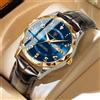 POEDAGAR Orologio da uomo POEDAGAR, marca di moda, al quarzo, in pelle, di lusso, impermeabile, luminoso, con data e giorno della settimana, orologio da polso da uomo per affari, Reloj.