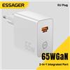 ESSAGER Caricabatterie Rapido ESSAGER 65W GaN PD3.0 PPS QC4.0 Compatibile con iPhone 17/16 Samsung MacBook Air Huawei - Ricarica Compatta ad Alta Velocità