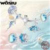 WOSTU Ciondolo in Argento Sterling 925 a Forma di Balena Sognante e Squalo Martello per Braccialetti da Donna, Gioielli Estivi Fai-da-Te, Regalo