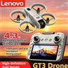 Lenovo Drone Lenovo GT3 con Schermo da 4.3", Flusso Ottico, Evitamento Ostacoli, Doppia Fotocamera, LED, Quadricottero RC, Novità 2026, Regalo Portatile