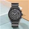 SKMEI 9392 Orologio da Polso al Quarzo da Uomo, Impermeabile 30M, Orologio Giovanile alla Moda con Quadranti Secondari, Design Sole e Luna, Cinturino in Nylon, Timer Conto alla Rovescia
