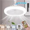 JOYINLED Ventilatori da Soffitto JOYINLED con Telecomando e Luce LED, Ventilatore con Lampada Rotante a 360°, Base Convertitore E27, Ventilatori da Soffitto Intelligenti