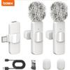 basix Microfono Lavalier Wireless Mini 2.4G con Cancellazione del Rumore per iPhone e Android, Registrazione Video e Interviste, Microfono Wireless Portatile