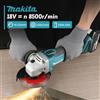 Makita Smerigliatrice Angolare Elettrica Makita DGA404 a Velocità Variabile, Senza Spazzole, 18V 6.0Ah 125mm, Macchina per Lucidatura e Taglio