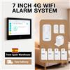 KERUI Sistema di Allarme Antifurto Kerui con Pannello Touch Screen da 7 Pollici, WiFi 4G, Compatibile con Tuya Smart, Sirena Antifurto 433MHz